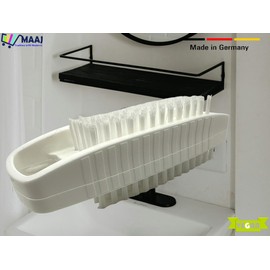 MAAJ Set of 3 Double Sided Nail Brushes with Handle Plastic Vegan Made in Germany