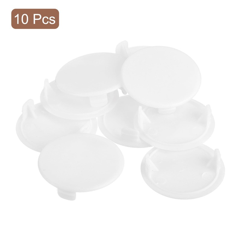 sourcing map 10Pcs Hinge Hole Covers, 35mm(1-3/8") Dia Plastic Concealed