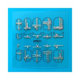 Geometric Figure Line Heart Galaxy Moon Stars Gold Stripes Crystal Nail Sticker Dp6031 Nail Wraps Stickers Manicure Supplies for Women Nails Full Long Lasting Easy Apply and Remove