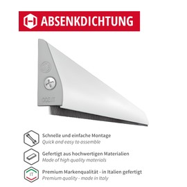 Gedotec Draught Excluder for Doors, Door Seal Made of Aluminium, 1 Piece CCE Door Seal for Screwing or Gluing, Length: 1090 mm, Anodised Aluminium Silver, Door Draught Stopper with Brushes, Door Seal