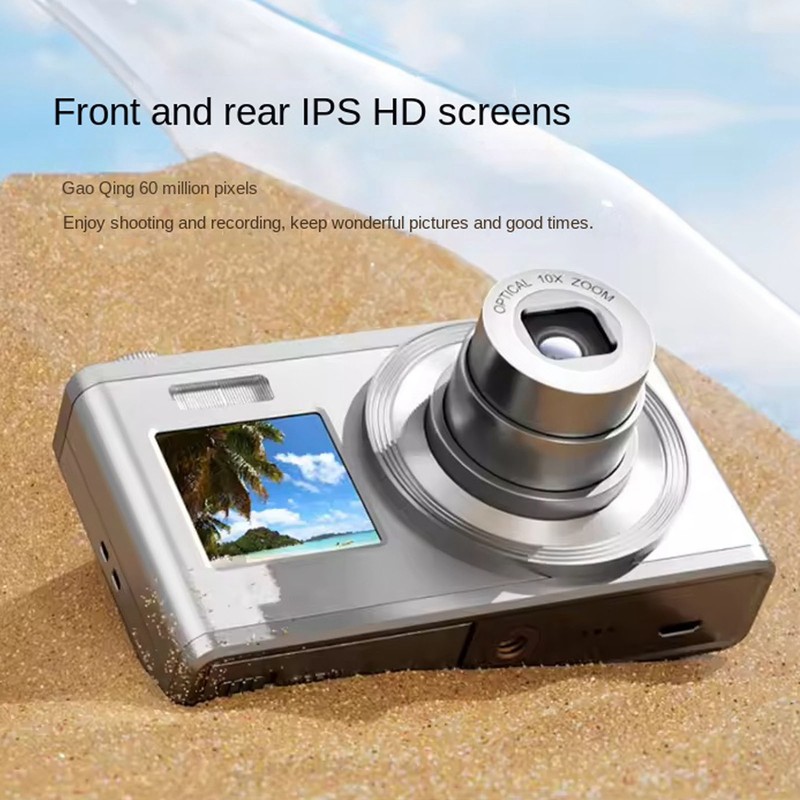 4K Digital Camera Dual HD IPS Screen 10x Optical Zoom