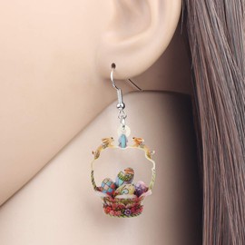 YINYA Acrylic Fashion Bunny Easter Eggs Earrings Dangle Drop Rabbit Doll Jewelry for Women Teens Girls Party Favors Decor Gifts (Multi)