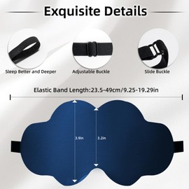 CLOUDS RAINFALL Silk Sleep Mask for Women & Men – 100% Mulberry Silk Eye Mask with Adjustable Strap -Luxury Travel Blindfold for Side Sleepers