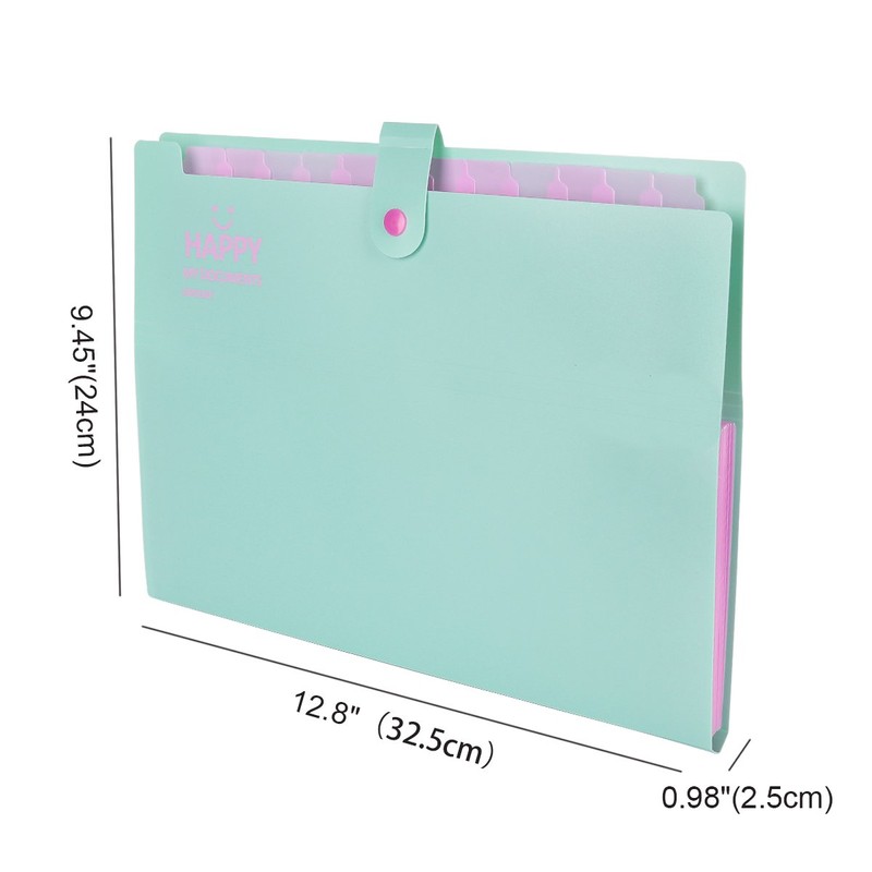 12 Pockets Expanding File Folder, HAISSKY Letter A4 Paper Pockets