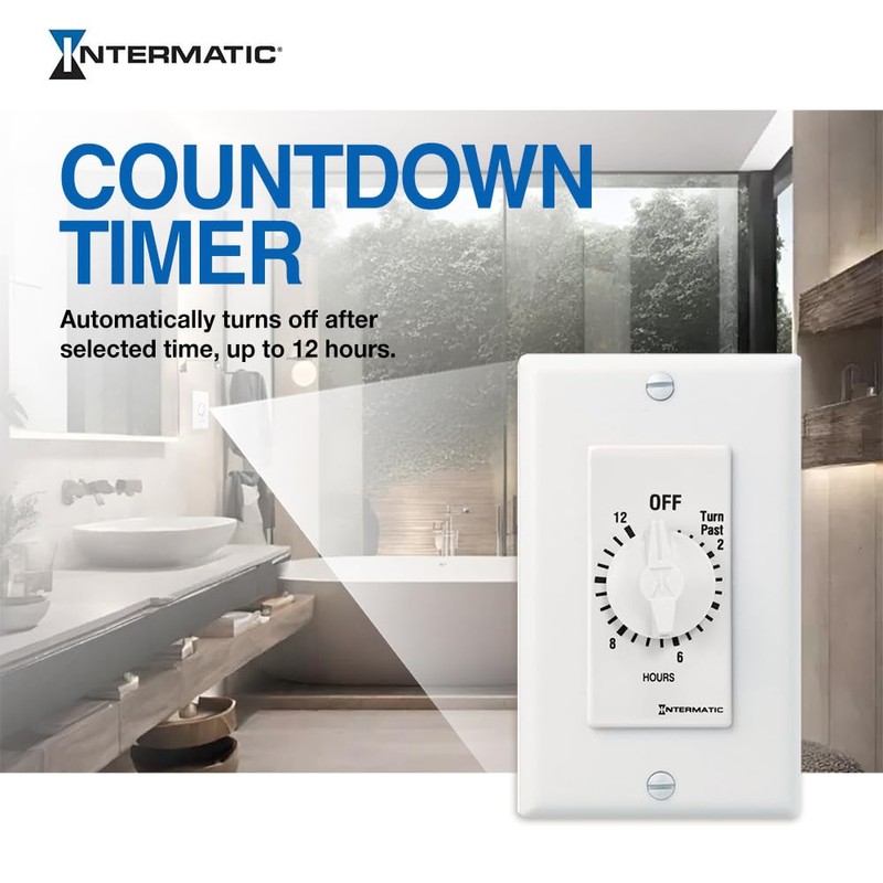 Intermatic SW12HWK 12-Hour Spring Wound Timer, White - Energy Efficient