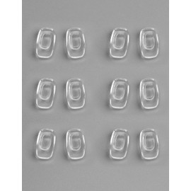 Handwith 6 Pairs Soft Silicone Eyeglass Nose Pads for Oakley Chrystl/Coldfuse/Diecutter, Push-in Anti-Slip Comfort Fit Eyeglass Nose Piece Nose Guard Replacement Kit Clear