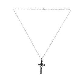 FRCOLOR 1 Classic Titanium Steel Cross Necklace Cross Pendant Chain Simple Men Jewelry for Various Occasions Durable Safe Material present Idea
