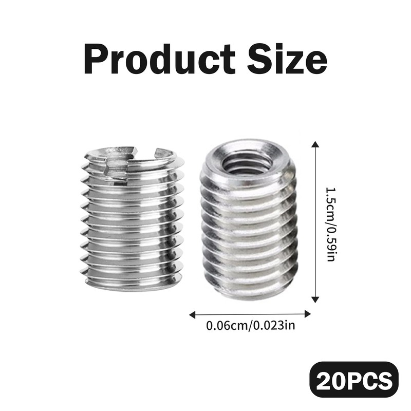 20 Pcs Threaded Inserts for Wood Capable of Corrosion Resistance
