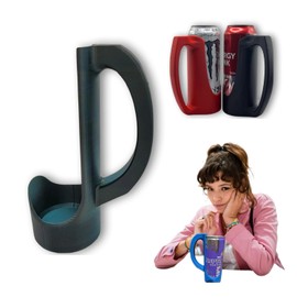 LEIAIRUI Slim Can Holder 12 Oz With Handle, 3d Printed Reusable Beverage Grip For Beer, Suitable For A Variety Of 12 Oz Canned Beverages And Beer (black)