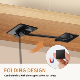 FYY Banana Hanger Hooks - Metal Banana Holder Under Cabinet, Folding Dual-Hook for Bananas or Other Kitchen Items, Kitchen Accessories to Keep Bananas Fresh (Black, 1 Pack)