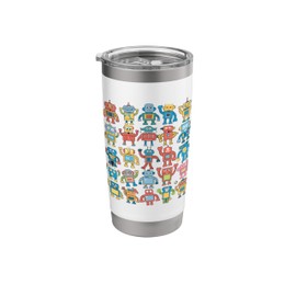 Playful Robot Characters For Kids AI Fun Stainless Steel Insulated Tumbler