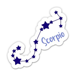 Squiddy Scorpio Zodiac Sign Stars Cute - Vinyl Sticker Decal for Phone, Laptop, Water Bottle (3" Wide)