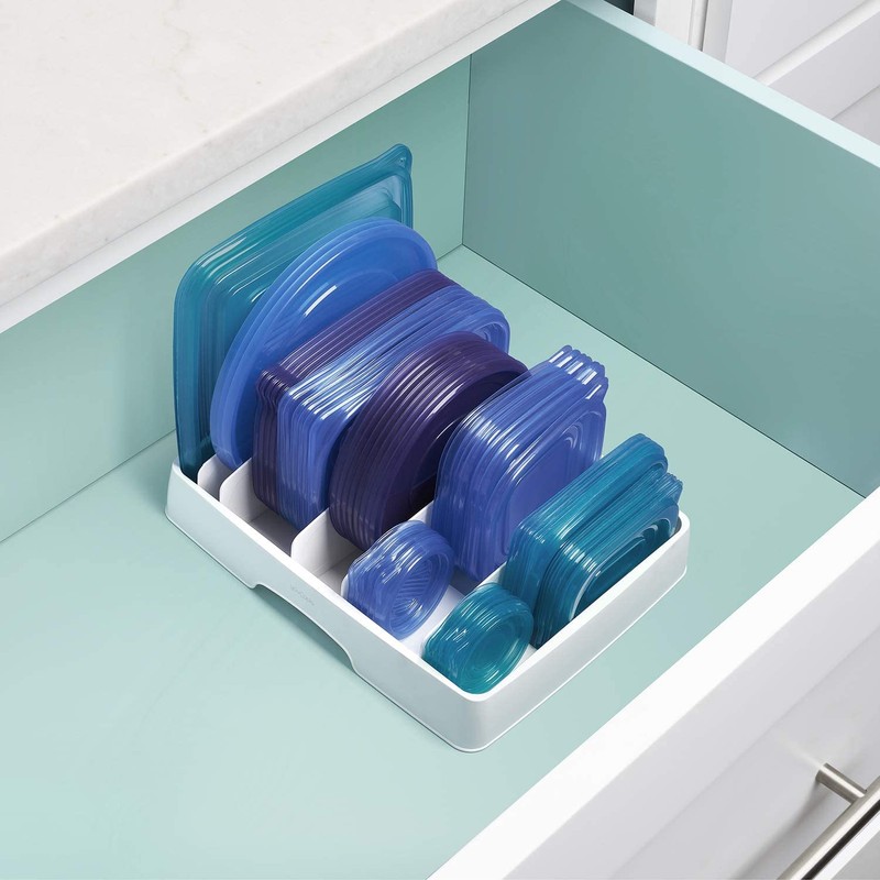 YouCopia StoraLid Adjustable Food Container Lid Organizer for Kitchen Cabinet