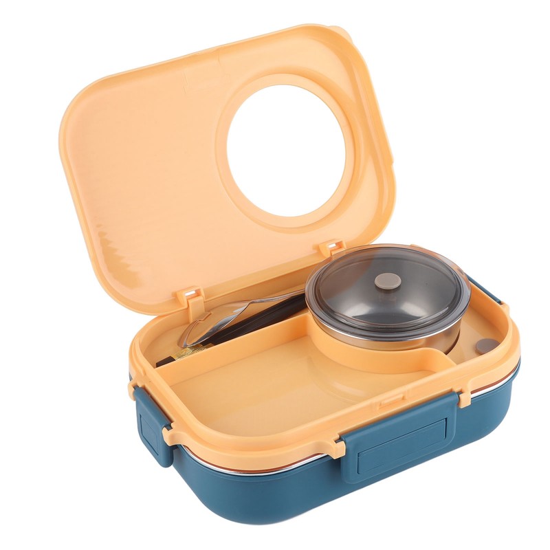 Thermal Lunch Box 1100ml Double Layer 3 Grid Design 304