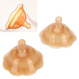 BRRNOO Breastfeeding Nipple - 2pcs Double Suction Cup Silicone Nipple Protector for Women with Latch Difficulties or Flat or Inverted Nipples - Breastfeeding Aid