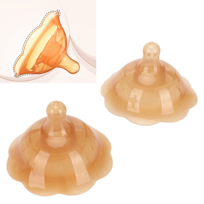 BRRNOO Breastfeeding Nipple - 2pcs Double Suction Cup Silicone Nipple