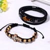 Flongo Cross 2 Piece Bracelet for Men: Catholic Religious Wooden