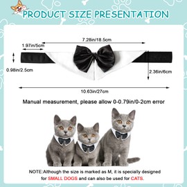 HACRAHO Formal Dog Bowtie Collar, 1 PCS Adjustable Pets Dog Cat Bow Tie Pet Costume Collar Cute Tux Dog Bowtie with Handcrafted for Small Dogs and Cats, M
