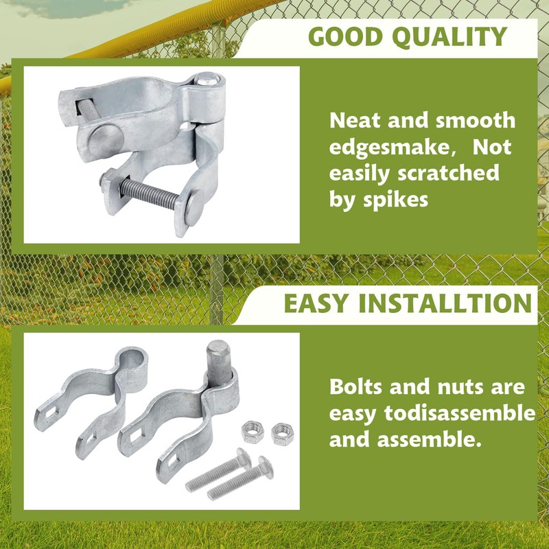 1-5/8" x 1-5/8" Chain Link Fence Gate Post Hinge Kit,