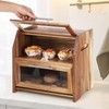 Double Layer Bread Box – Acacia Wood Bread Bin with