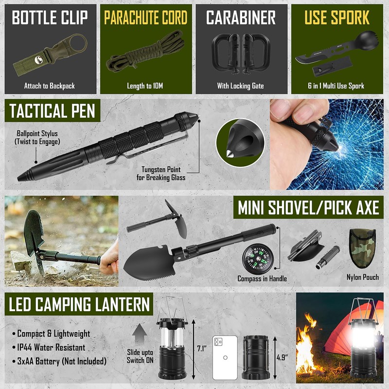 Survival Kit, 268 Pcs Survival Gear and Equipment with First
