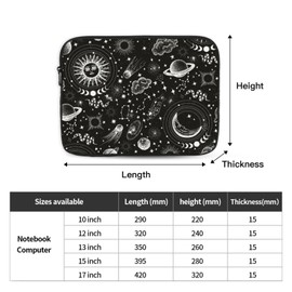 Sun and Moon Laptop Sleeve Case for Men Women Waterproof Oxford Cloth Laptop Sleeve Bag Suitable for Most Ipads and Laptops Notebook Computer Pocket Tablet Traveling Carrying Simple Case 15 inch