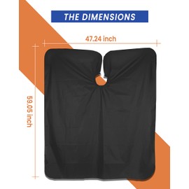 MoHern Barber Cape, 2PCS Waterproof Polyester Salon Hair Cutting Cape, Haircut Cape, Professional Barber Supplies, Black, Black, Large