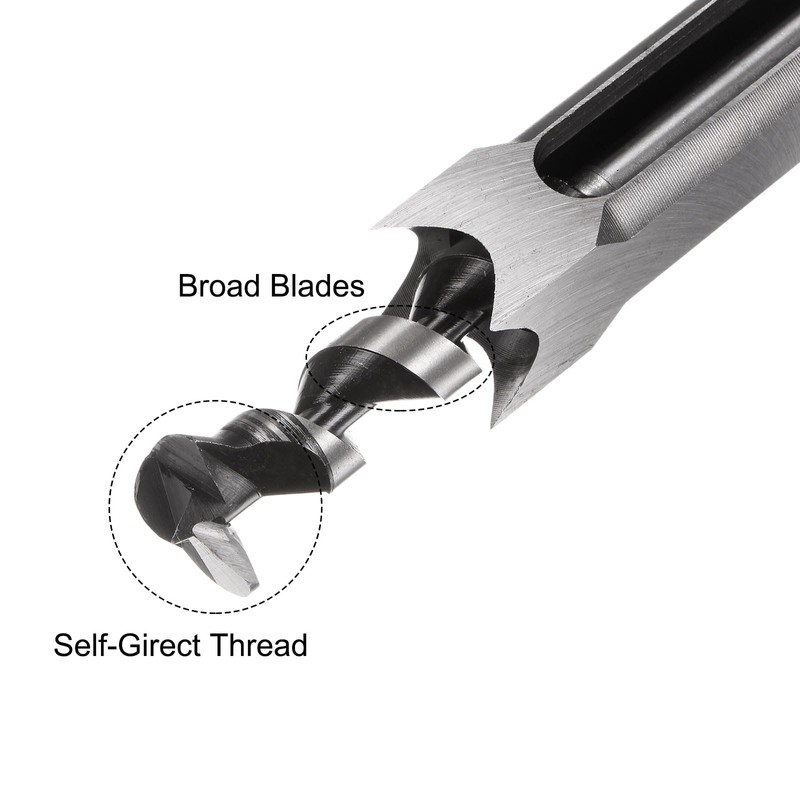 uxcell Square Hole Drill Bit, 1" High-Carbon Steel Hollow Chisel