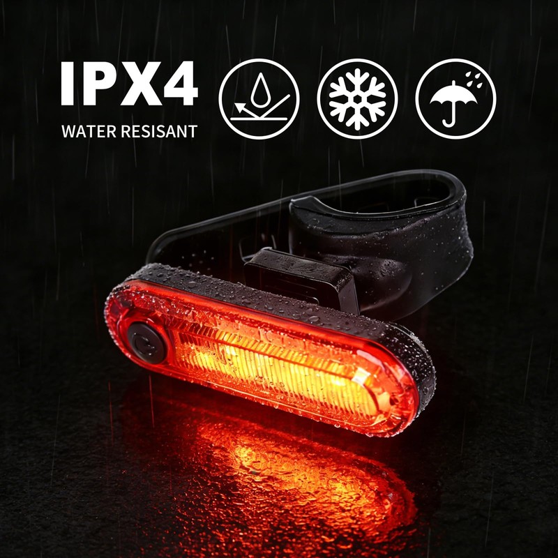 KunHe 4 Pack USB Rechargeable Bike Tail Lights Super Bright