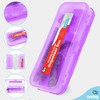 Enday Pencil Box Purple, Plastic Double Deck Pencil Case with