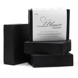 4 Bars Activated Charcoal Bar Soap with Tea Tree and Shea butter- All Natural Bar Soap - Handmade Soap - Made in Canada