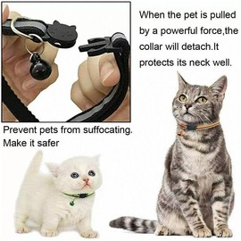 AIMALL Cat Collar Reflective with Safety Release Breakaway Buckle Kitten Puppy Pet Bell - Adjustable Pet Safety Strap
