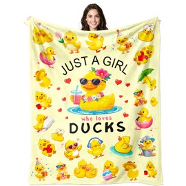 Duck Blanket Gifts for Duck Lover Ducks Themed Gifts for Women Kids Adults Soft Flannel Ducks Throw Blanket 50"x40"