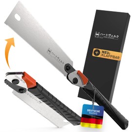 HARDTWERK Hanzo Japanese Saw Foldable [RYOBA - Double-Sided] 240 mm Made of SK4 Carbon Steel (Super Grip Handle) for DIY - Japanese Saw Fine Saw
