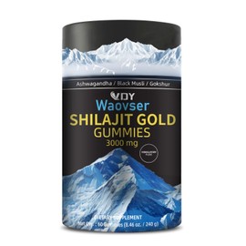 Quepersuo Shilajit Gummies, Himalayan Gummie, Rich in Ashwagandha Gaulshura Gokshura Ginseng Fulvic Acid 85 Micronutrients, for Men and Women, Non-GMO 100% Natural Organic 60 Gummies