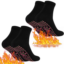 HASAIKA® 2 Pairs of Self-Heating Socks, Tourmaline Socks, Winter Heating Socks, Heated Socks, Winter Warm Foot Socks for Men and Women, Outdoor, Skiing, Hiking, Camping, Running