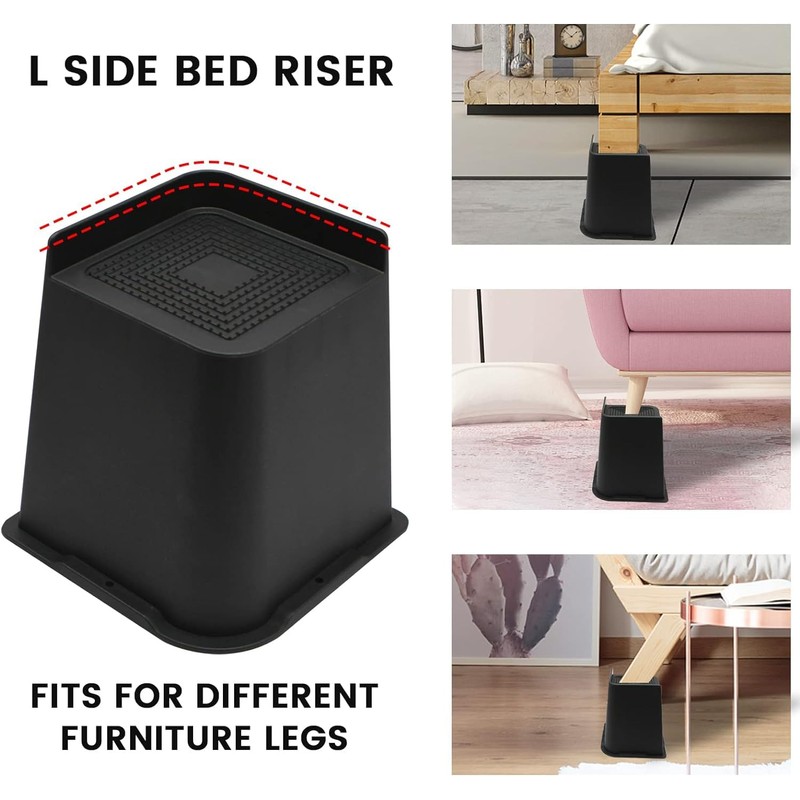 MYMULIKE Bed Risers Heavy Duty, Oversized Furniture Risers, Support Up