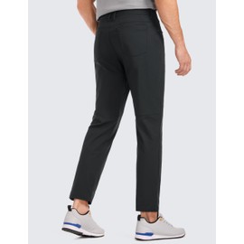 CRZ YOGA Men's All Day Comfy Golf Pants with 5-Pocket - 30"/32"/34'' Quick Dry Lightweight Casual Work Stretch Pants Black 36W x 30L