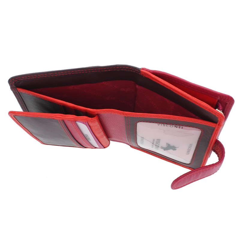 VISCONTI Leather Rainbow Collection Bali Purse RFID Blocking RB40 (Plum