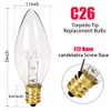Konictom 25 Pack Candle Light Bulbs,Crystal Clear Torpedo Tip Candelabra