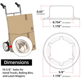 (4-Pack) Calvana 5/8” Push Nut Axle Caps, Spring Steel Push, Mechanical Zinc Finish, for Cotter Pins for Hand Trucks, Rolling Bins, Lawn Wagons, Easily Installed with a Rubber Hammer