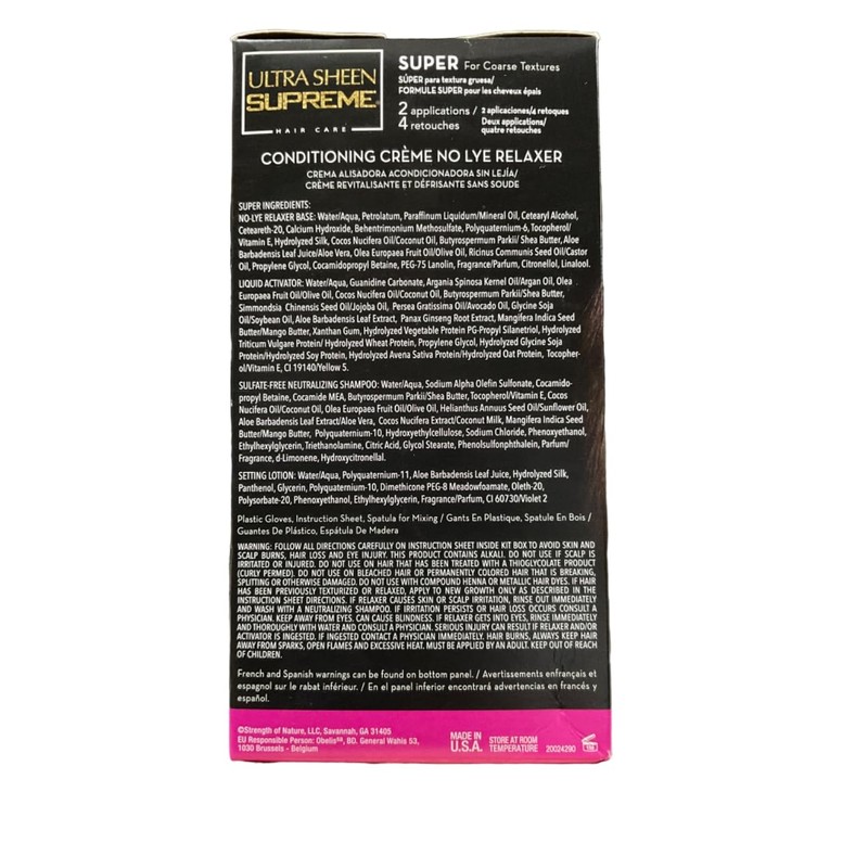 Ultra Sheen Supreme No Lye Relaxer Kit Super,Pack of 2