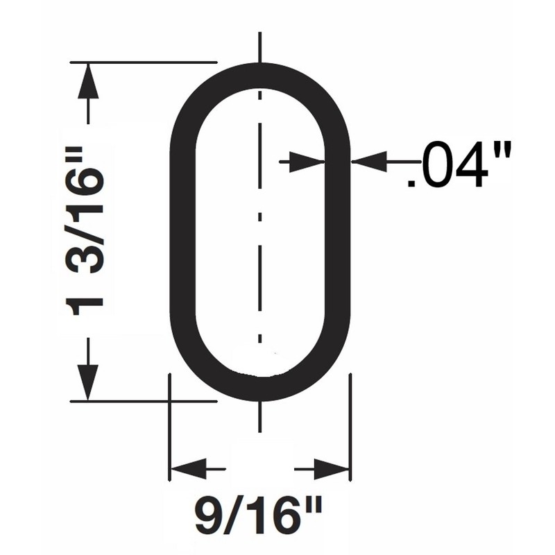 60" Oval Closet Rod (15mm x 30mm) | 2 Pack