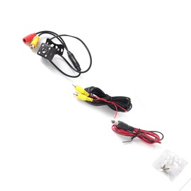 A2ZWORLD Car Reversing Camera Number Plate No Drilling Square 25 x 25 mm with 4 LEDs Detection Angle 170° with Guide Line Night Vision Waterproof IP67 KR202365