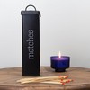 AuldHome Design Enamelware Fireplace Matches Holder (Black), Farmhouse Storage Container