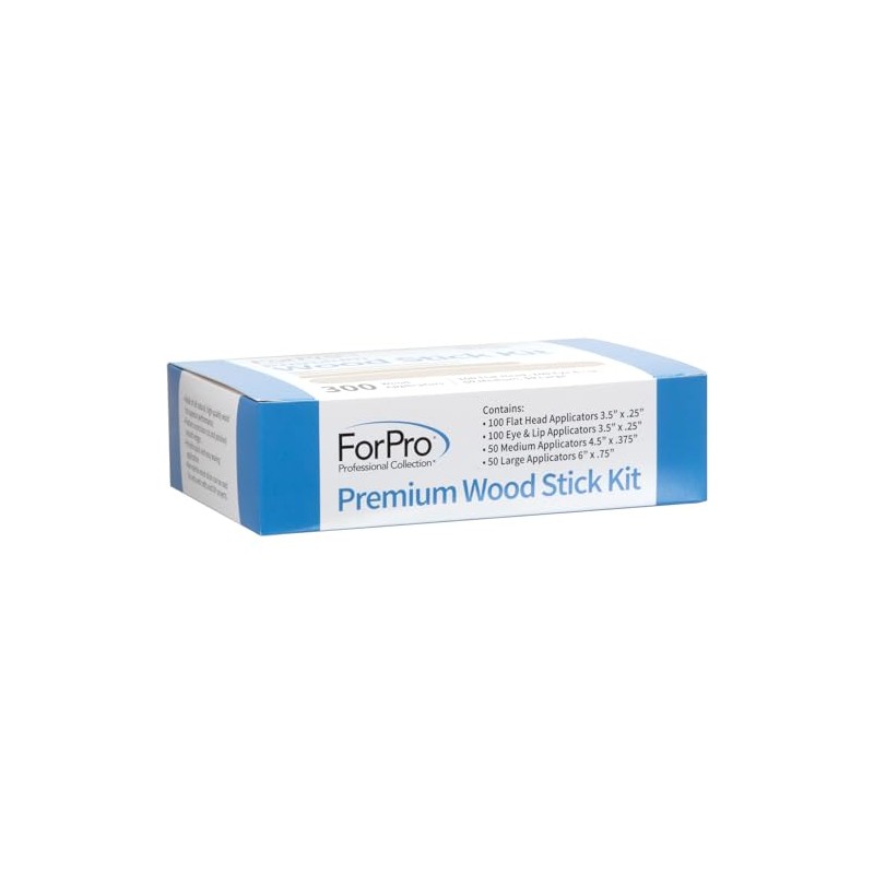 ForPro Premium Wood Stick 300 Pcs Kit, Non-Sterile, Assorted Hair