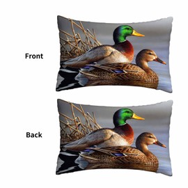 Mugod Throw Pillow Cover Lover Ducks on The Water,Cushion Covers Pillowcase for Sofa Couch Bed Chair 20x30 Inches