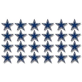 Magnet Sheet of 24: 1 Inch Dallas Star Shaped Stickers -Fan Cowboys Scrapbooking Small Magnetic Magnet Vinyl Sticker