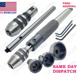 BLUEFOX Lathe Tailstock Tap And Die Holder Set MT3 Shank Threading Tapping Kit 8 Pc Set