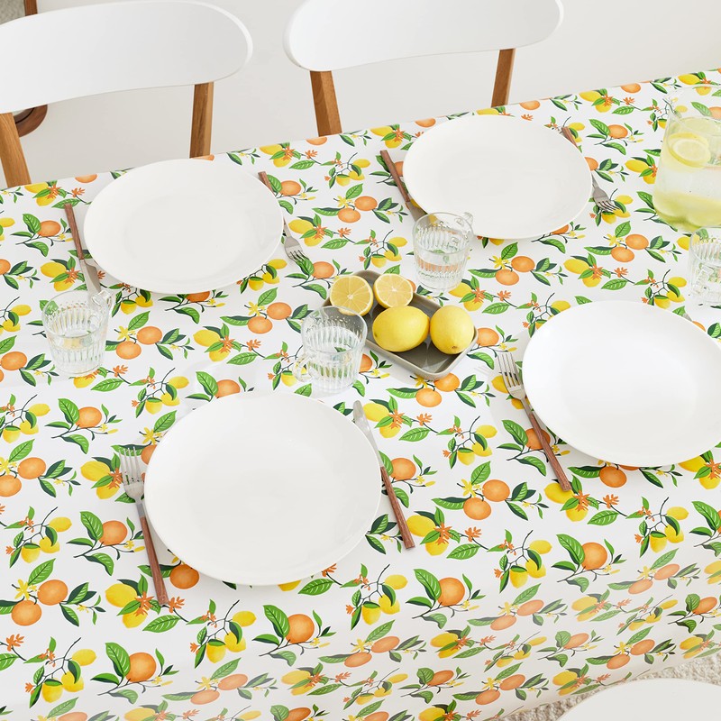 KP HOME Waterproof Wipe Clean Tablecloth - Rectangular Oilcloth 78x55in